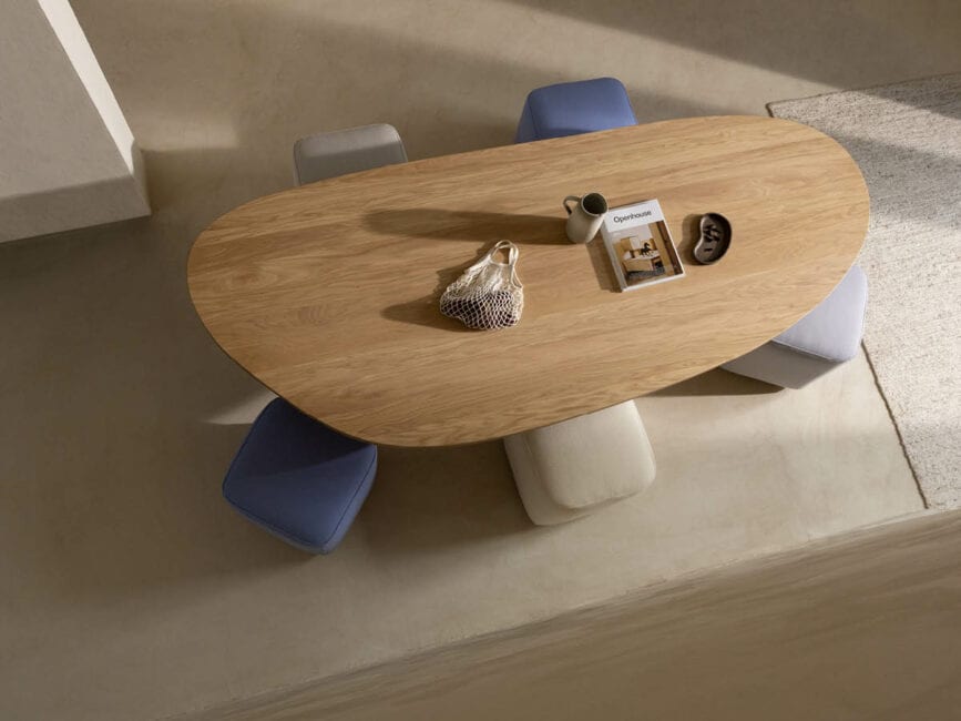 Studio HENK Butterfly eettafel blob eiken hardwax olie natural light