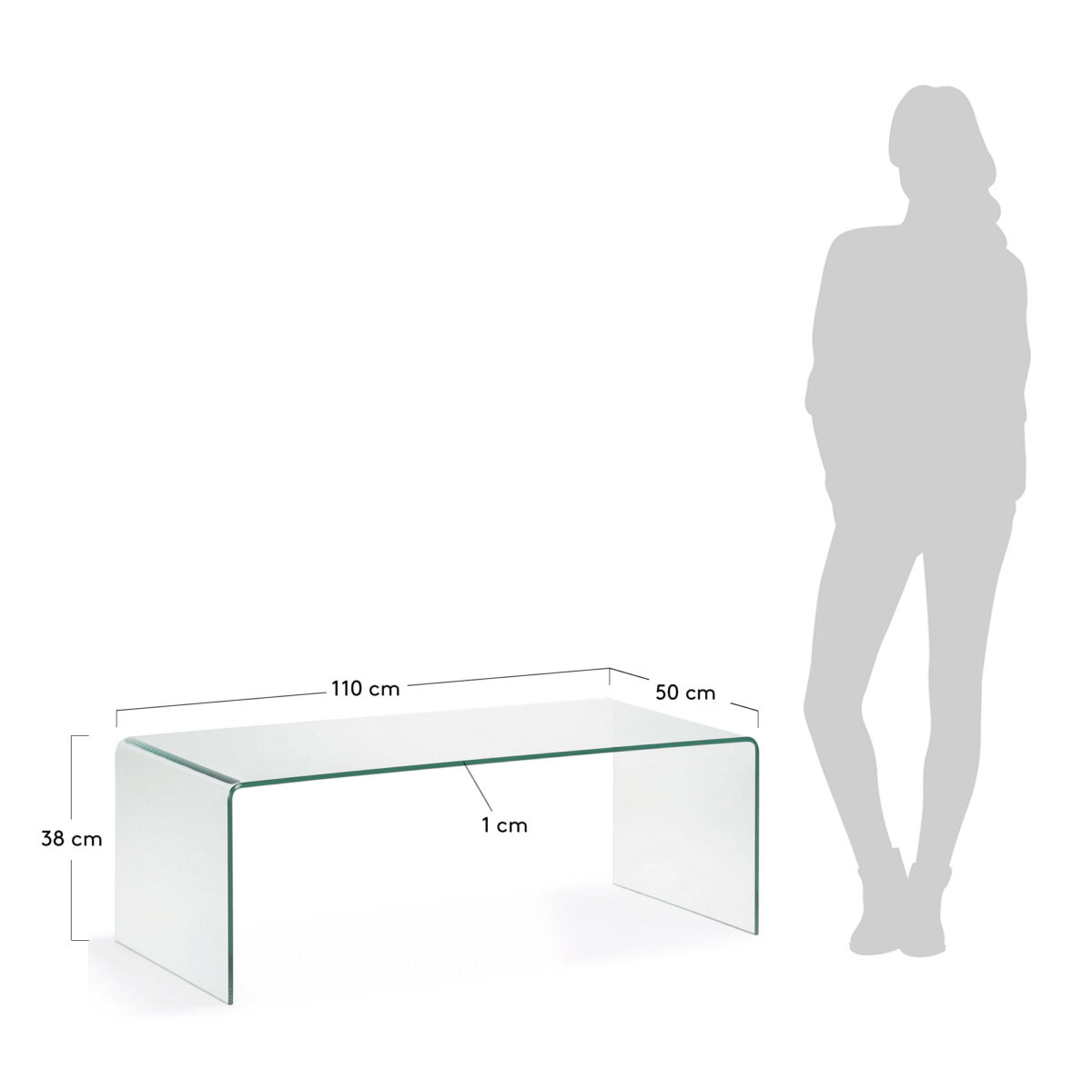 Kave Home Burano glazen salontafel 110 x 50 cm - Afbeelding 5