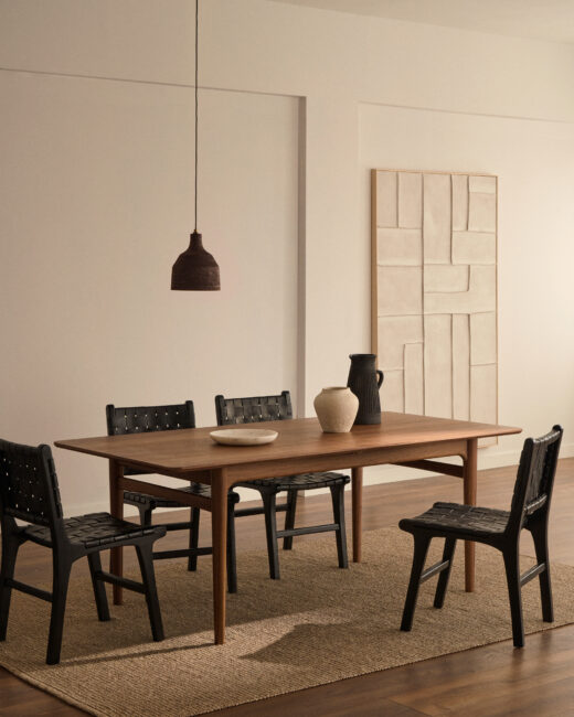 Kave Home Linnen schilderij Klis met geometrische vormen wit 120 x 200 cm