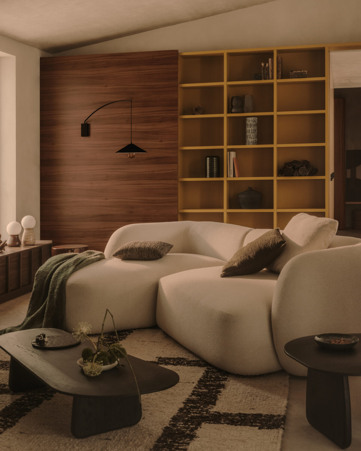 Kave Home Martina modulaire 3-zitsbank in ecru chenille met chaise longue links 287 cm - Afbeelding 2