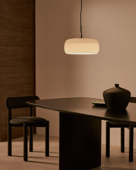 Kave Home Reig plafondlamp van lichtgrijs glas Ø 38 cm