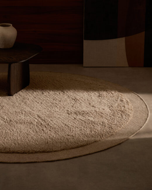 Kave Home Marely rond wollen vloerkleed beige Ø 200 cm