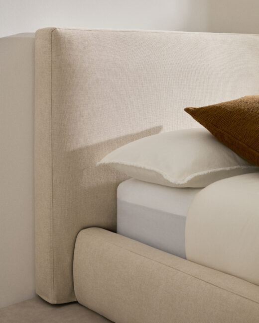 Kave Home Blok bed met afneembare hoes, ecru, voor matras van 90 x 200 cm FSC Mix Credit