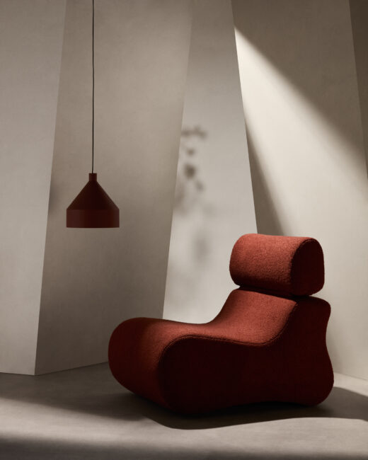 Kave Home Fauteuil Club van terracotta bouclé
