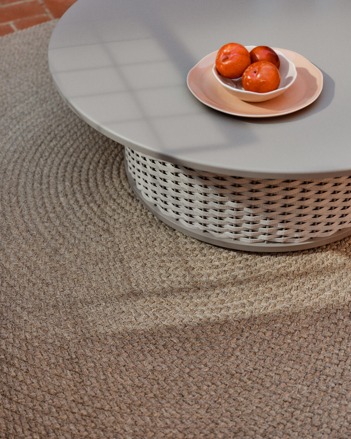 Kave Home Vloerkleed Despas van synthetische vezels beige Ø150 cm - Afbeelding 2