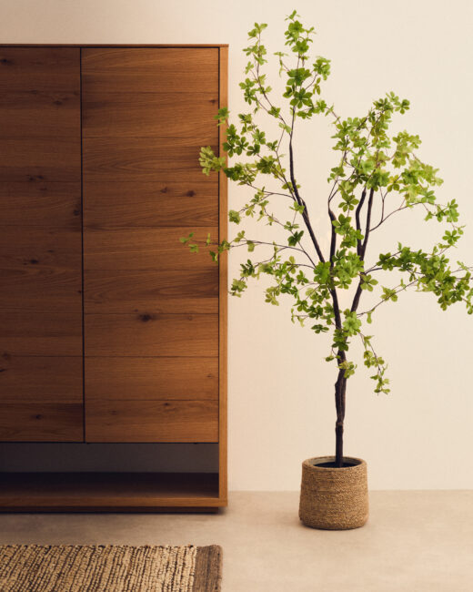 Kave Home Enkianthus-kunstboom met zwarte pot 214 cm