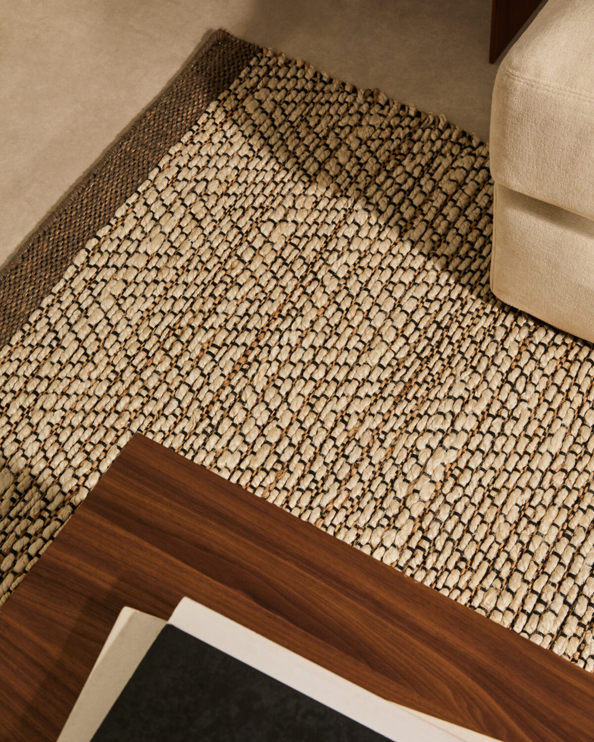 Kave Home Arpe beige jacquard tapijt van jute 160 x 230 cm - Afbeelding 2