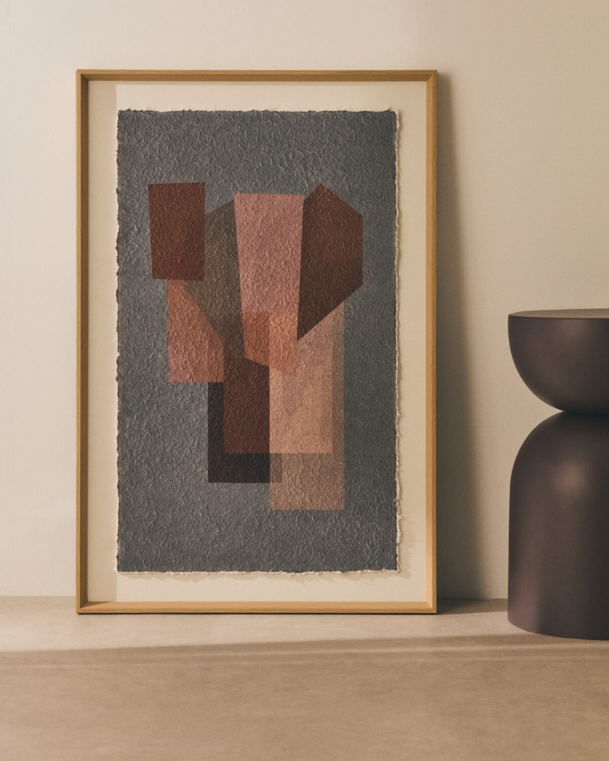 Kave Home Veluni schilderij van gerecycled papier in meerdere kleuren 60 x 90 cm - Afbeelding 2