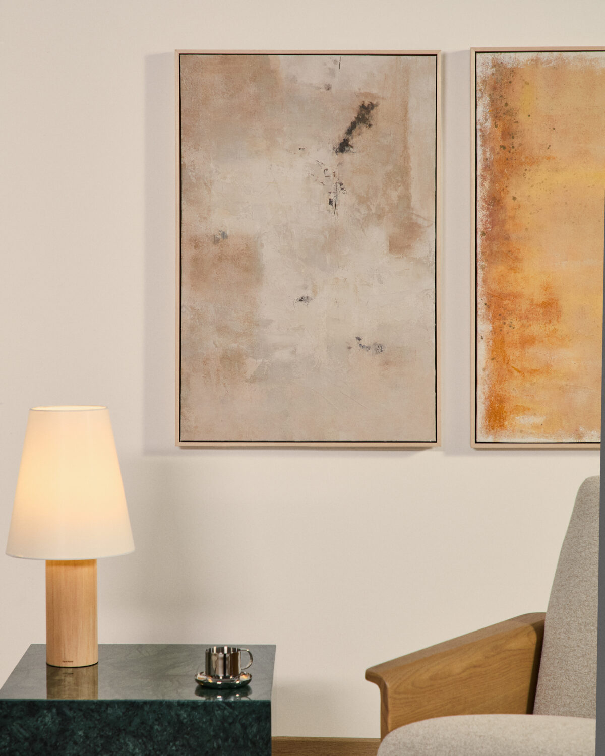 Kave Home Silpa abstract schilderij beige 60 x 90 cm - Afbeelding 3