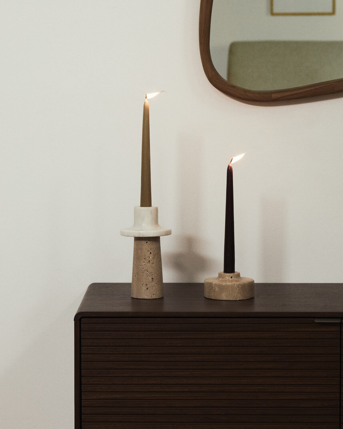 Kave Home Zalvori kandelaar van travertijn 6 cm - Afbeelding 3