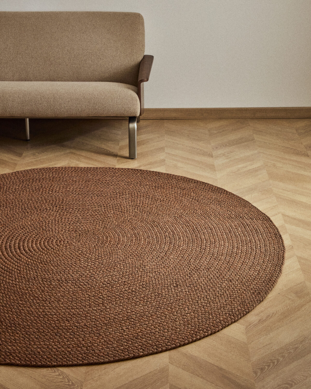 Kave Home Vloerkleed Despas van synthetische vezels terracotta Ø200 cm - Afbeelding 2