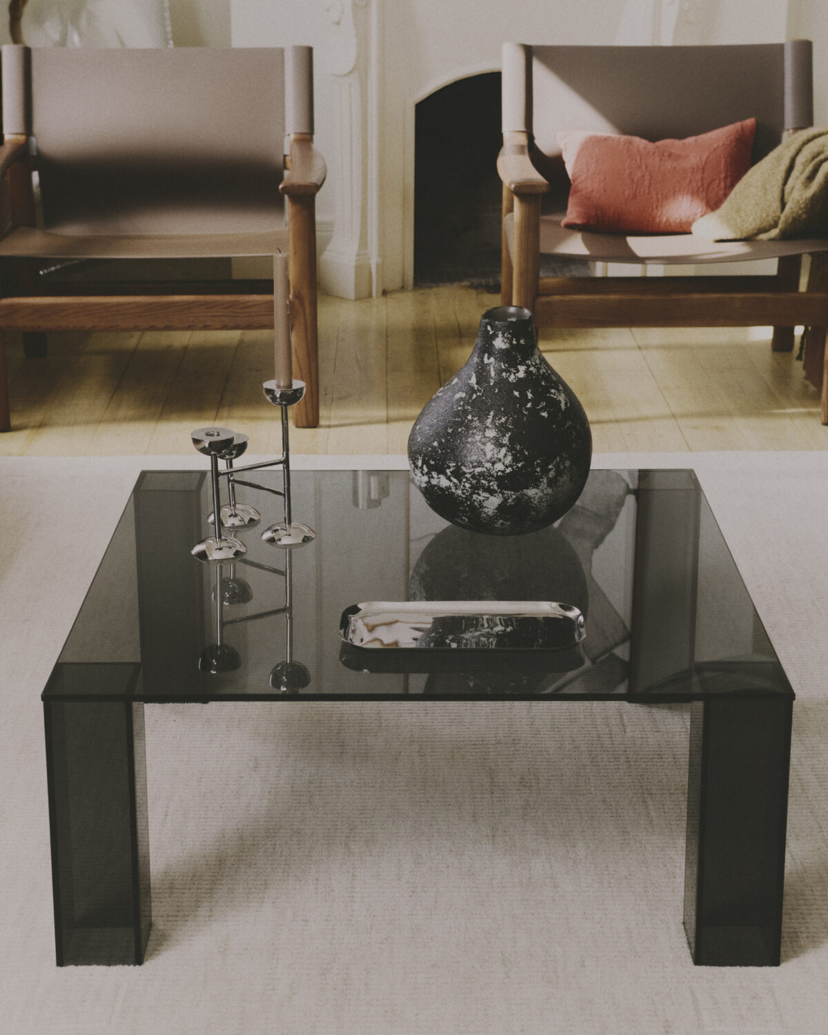 Kave Home Orelin vaas van zwart-wit keramiek 30 cm - Afbeelding 2