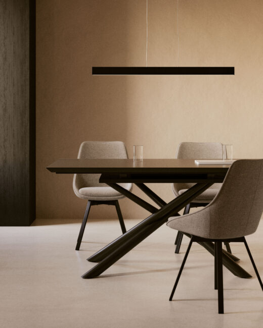 Kave Home Boadella plafondlamp in een zwarte afwerking