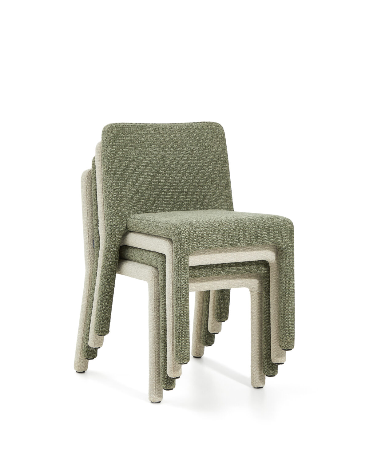 Kave Home Loria stapelbare stoel in groen chenille - Afbeelding 9