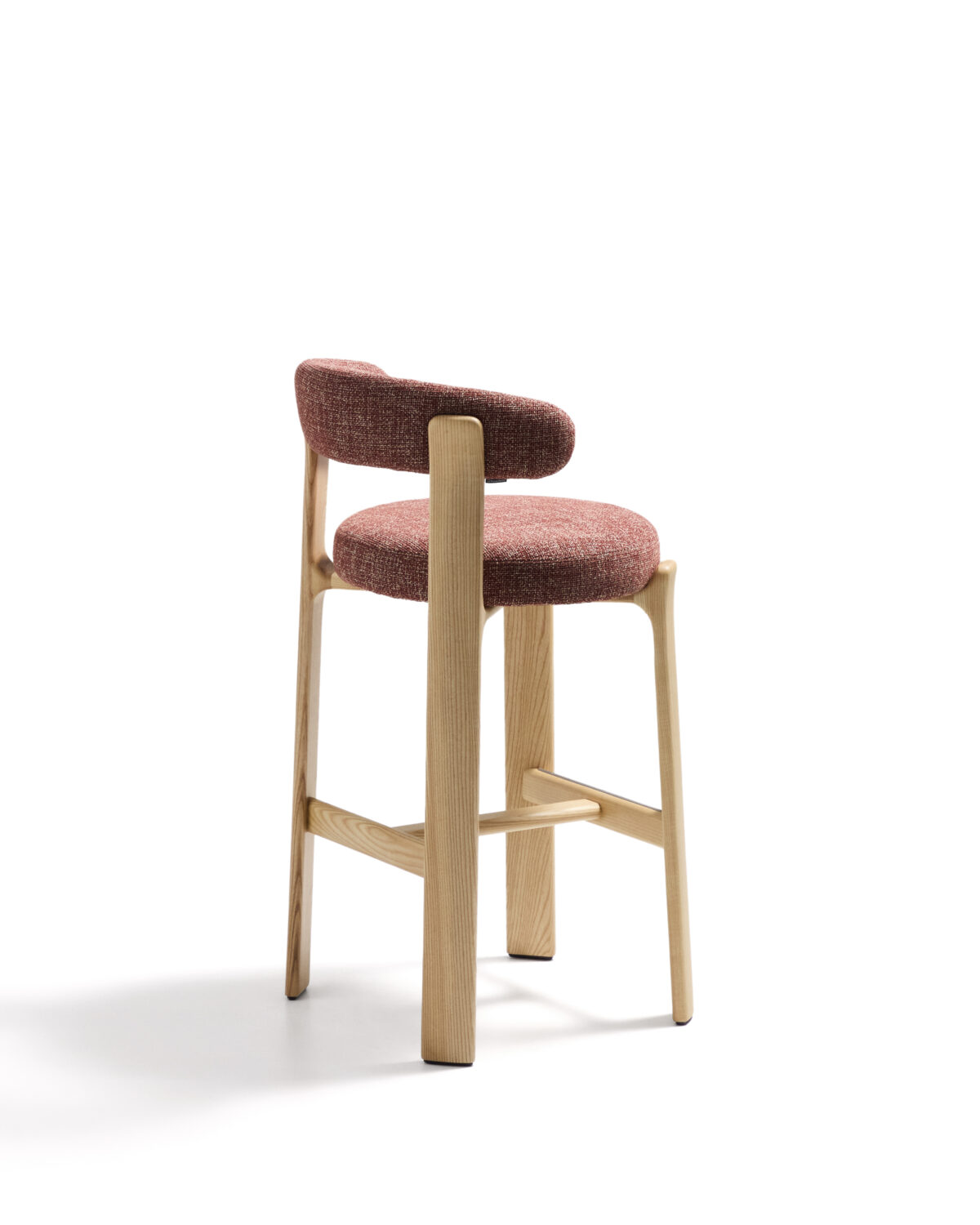 Kave Home Granite kruk in terracotta chenille en massief essenhout met naturelkleurige afwerking FSC 100% 75 cm - Afbeelding 8