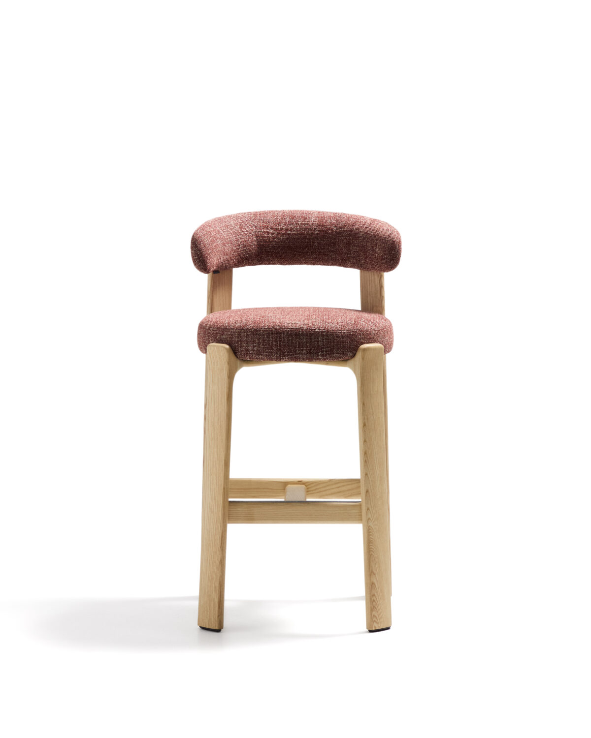 Kave Home Granite kruk in terracotta chenille en massief essenhout met naturelkleurige afwerking FSC 100% 75 cm - Afbeelding 9