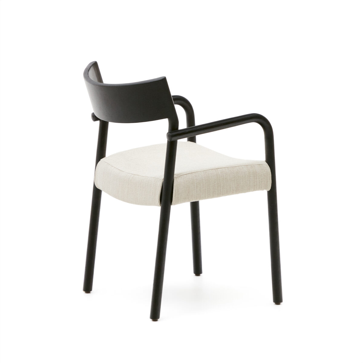 Kave Home Stoel Falconera afneembare hoes massief eikenhout met zwarte afwerking FSC Mix Credit - Afbeelding 11