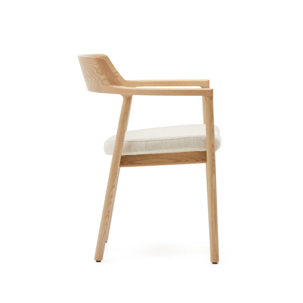 Kave Home Stoel Alocs massief eikenhout naturel beige chenille afneembare hoes FSC Mix Credit - Afbeelding 7