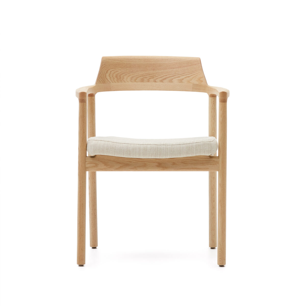 Kave Home Stoel Alocs massief eikenhout naturel beige chenille afneembare hoes FSC Mix Credit - Afbeelding 11