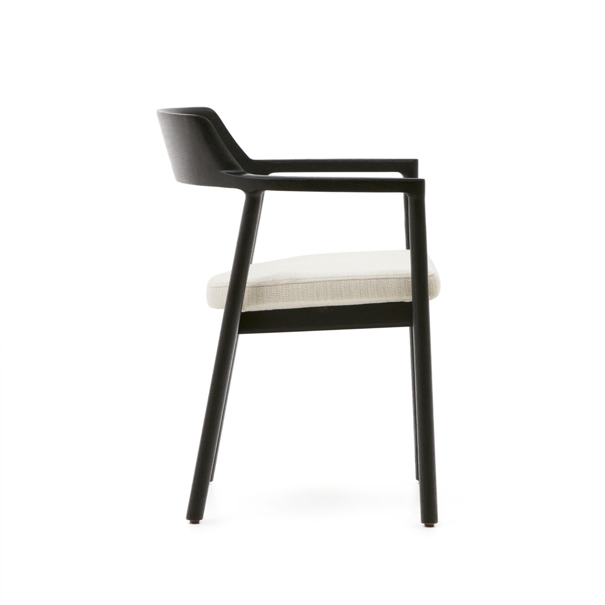 Kave Home Stoel Alocs massief eikenhout in zwart beige chenille afneembare hoes FSC Mix Credit - Afbeelding 8