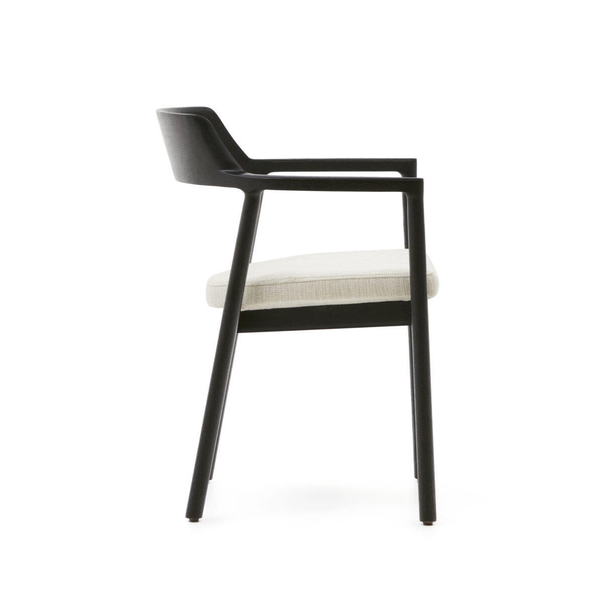 Kave Home Stoel Alocs massief eikenhout in zwart beige chenille afneembare hoes FSC Mix Credit - Afbeelding 9