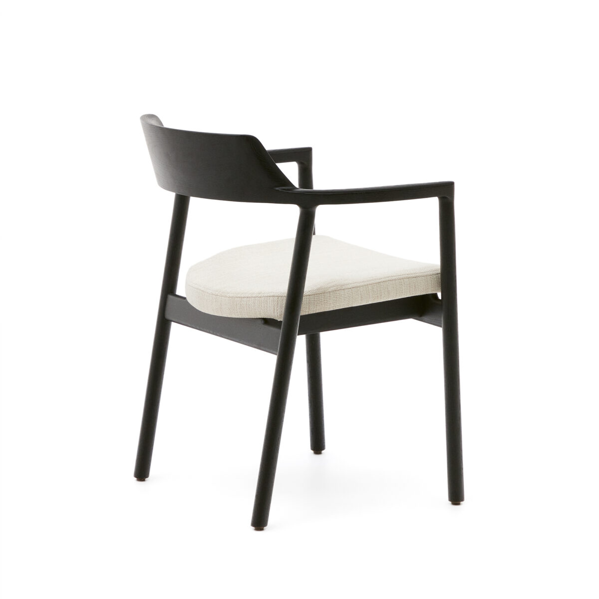 Kave Home Stoel Alocs massief eikenhout in zwart beige chenille afneembare hoes FSC Mix Credit - Afbeelding 10