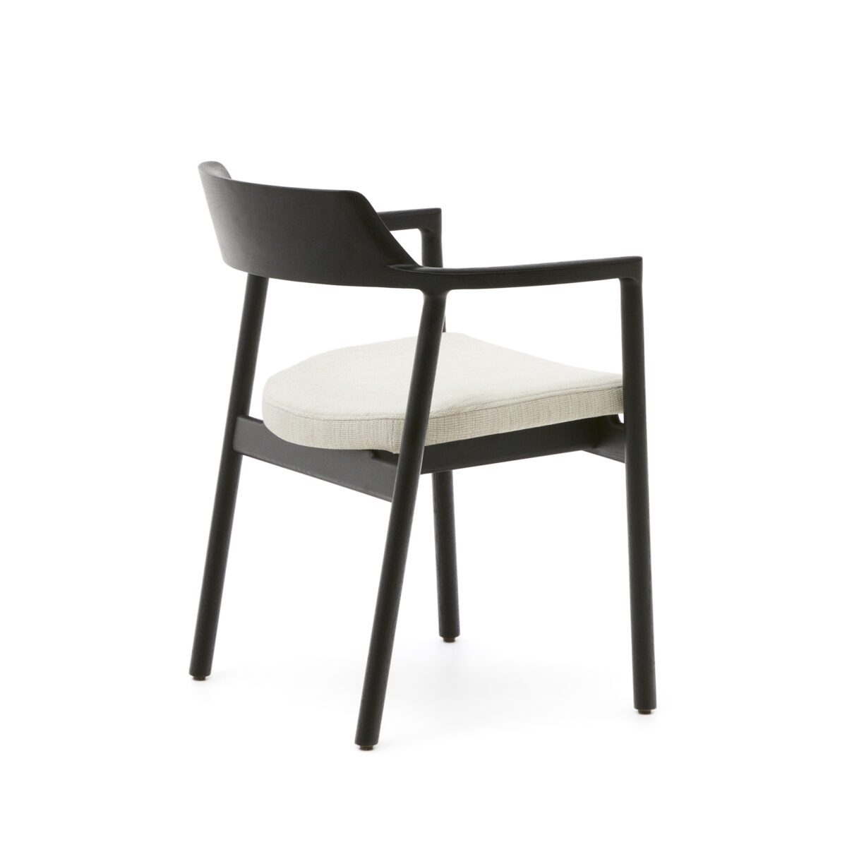 Kave Home Stoel Alocs massief eikenhout in zwart beige chenille afneembare hoes FSC Mix Credit - Afbeelding 11