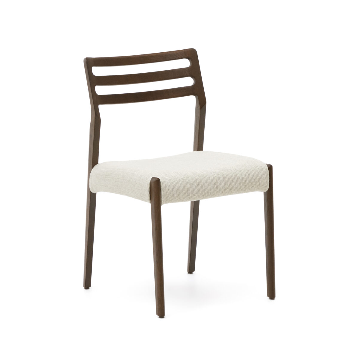 Kave Home Stoel Cudia massief eikenhout in walnoot beige chenille afneembare hoes FSC Mix Credit - Afbeelding 7