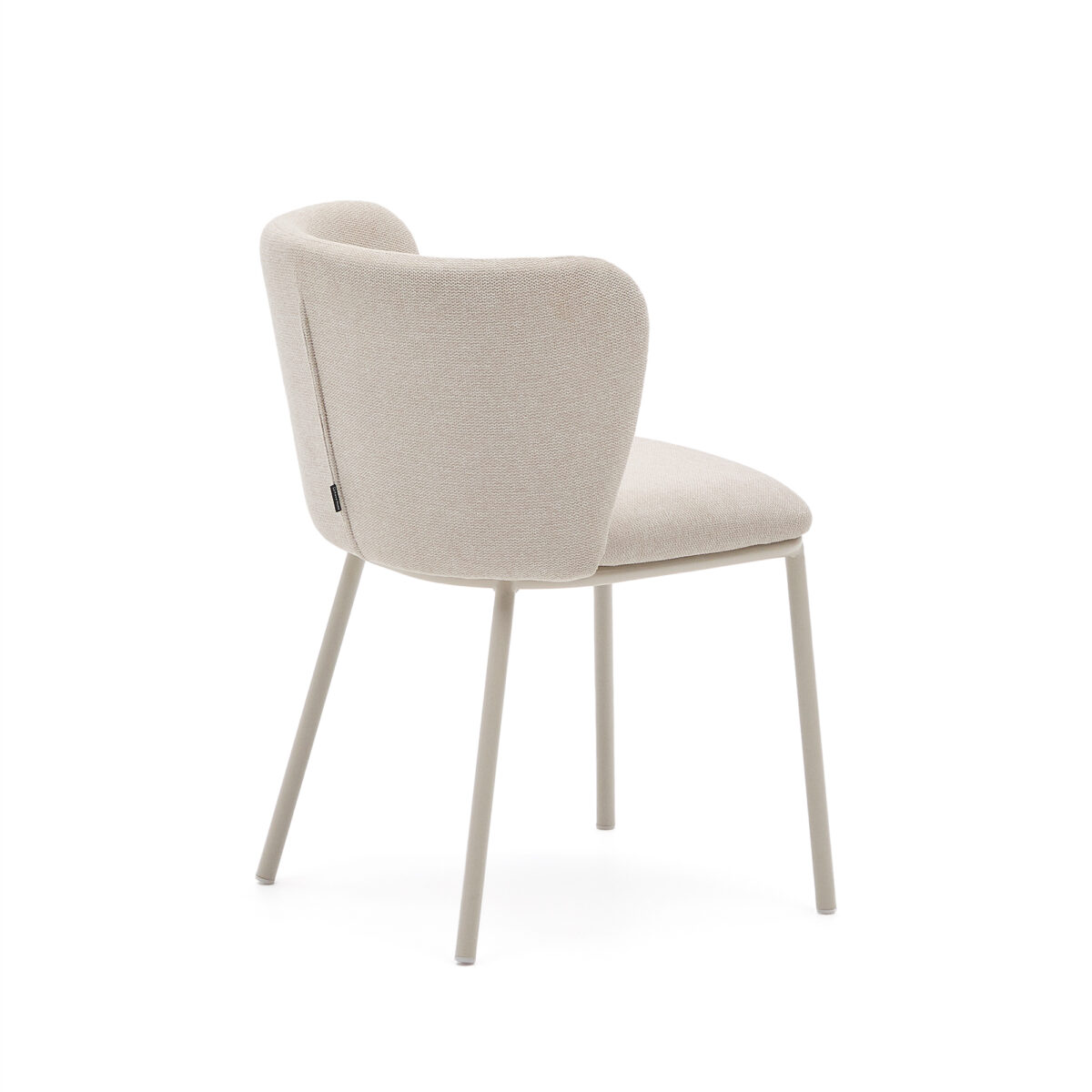 Kave Home Stoel Ciselia in beige chenille en beige metaal FSC Mix Credit - Afbeelding 6