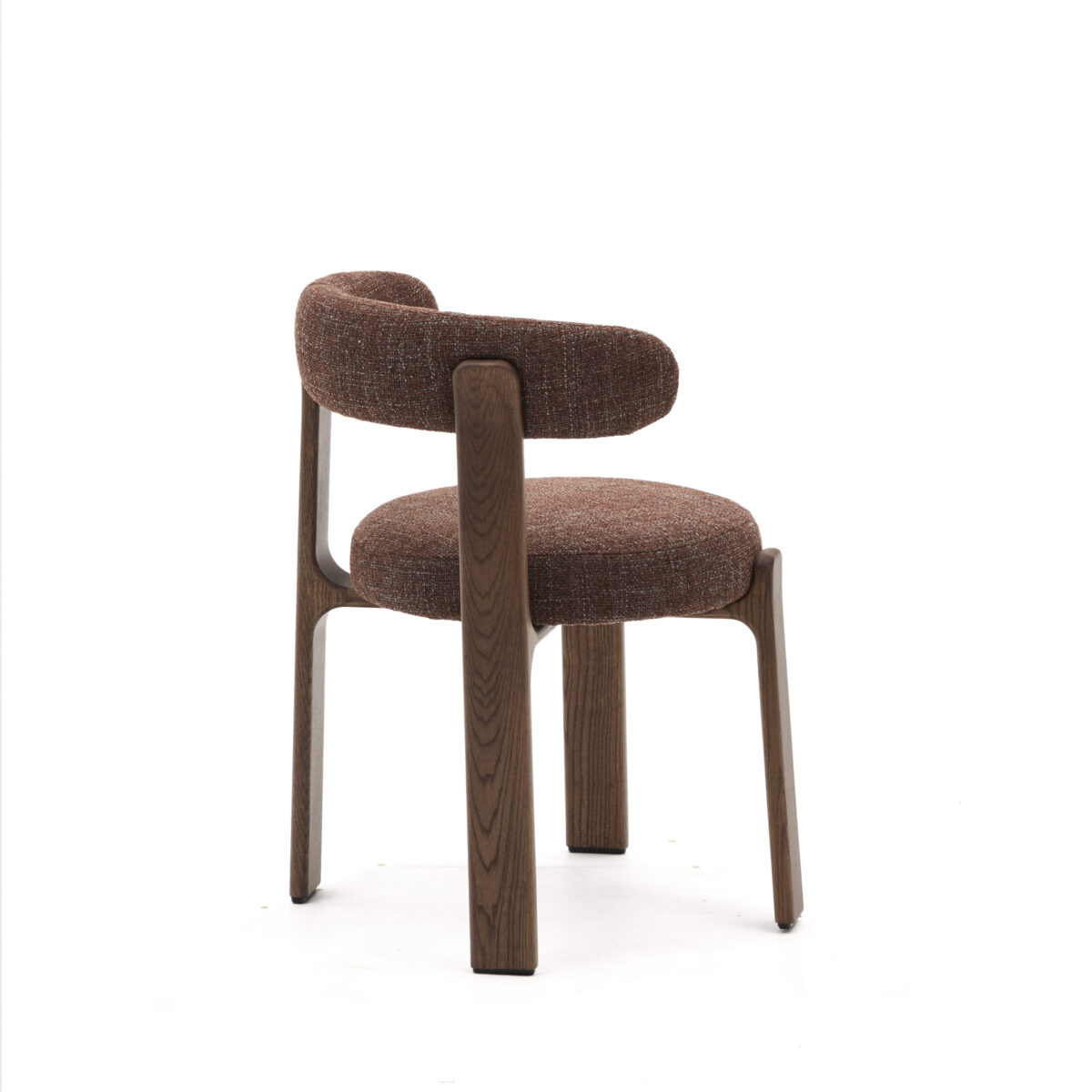 Kave Home Granite stoel in bruine chenille en massief essenhout in noten afwerking FSC 100% - Afbeelding 7