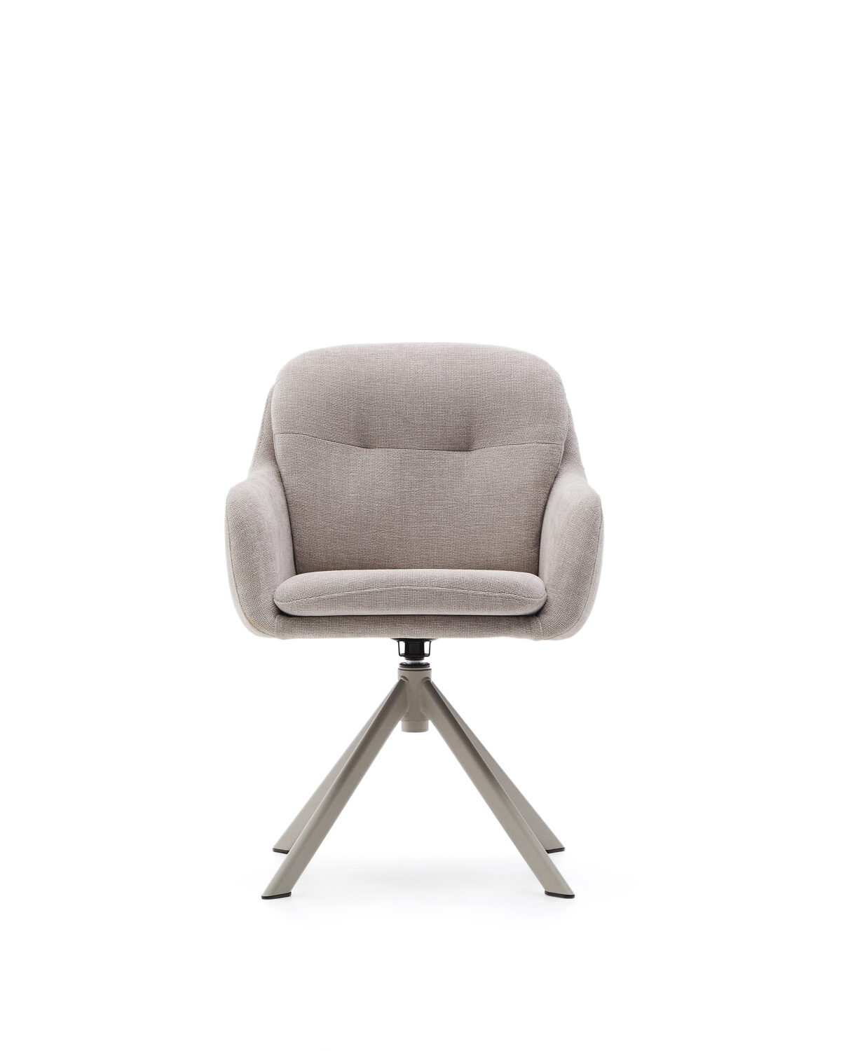 Kave Home Lexa draaistoel in beige chenille en stalen poten met beige afwerking - Afbeelding 8