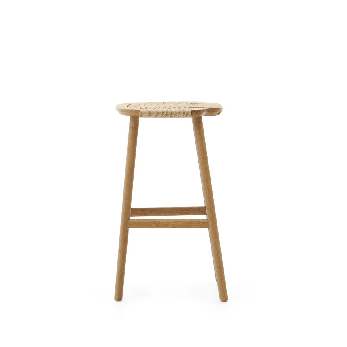 Kave Home Enit-kruk gemaakt van beige papier touw en massief eikenhout met een natuurlijke afwerking 65 cm FSC Mix Credit - Afbeelding 6