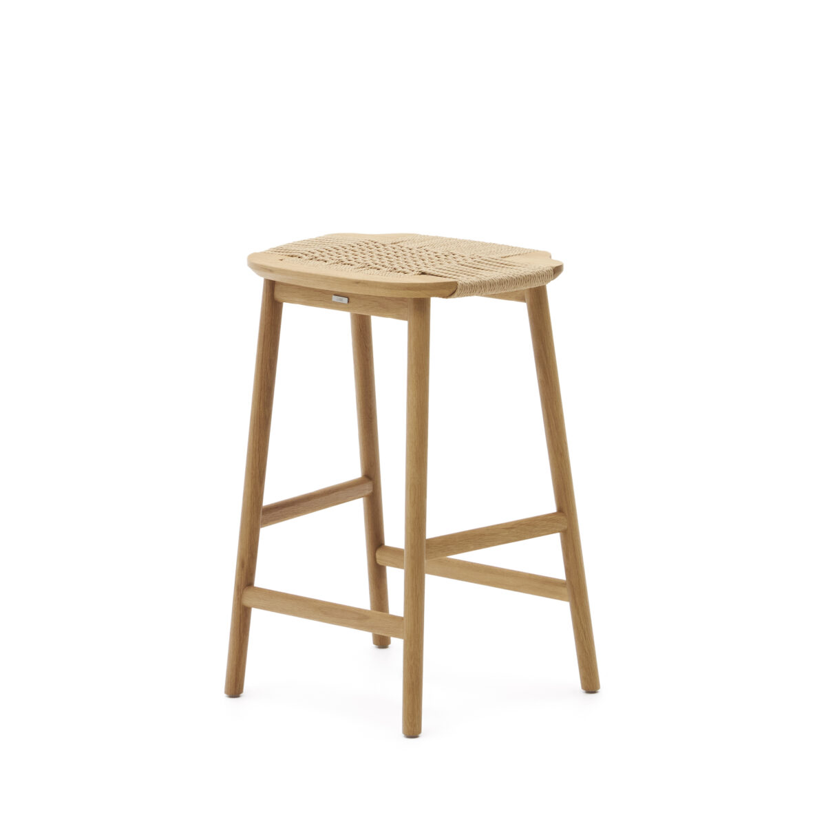 Kave Home Enit-kruk gemaakt van beige papier touw en massief eikenhout met een natuurlijke afwerking 65 cm FSC Mix Credit - Afbeelding 8