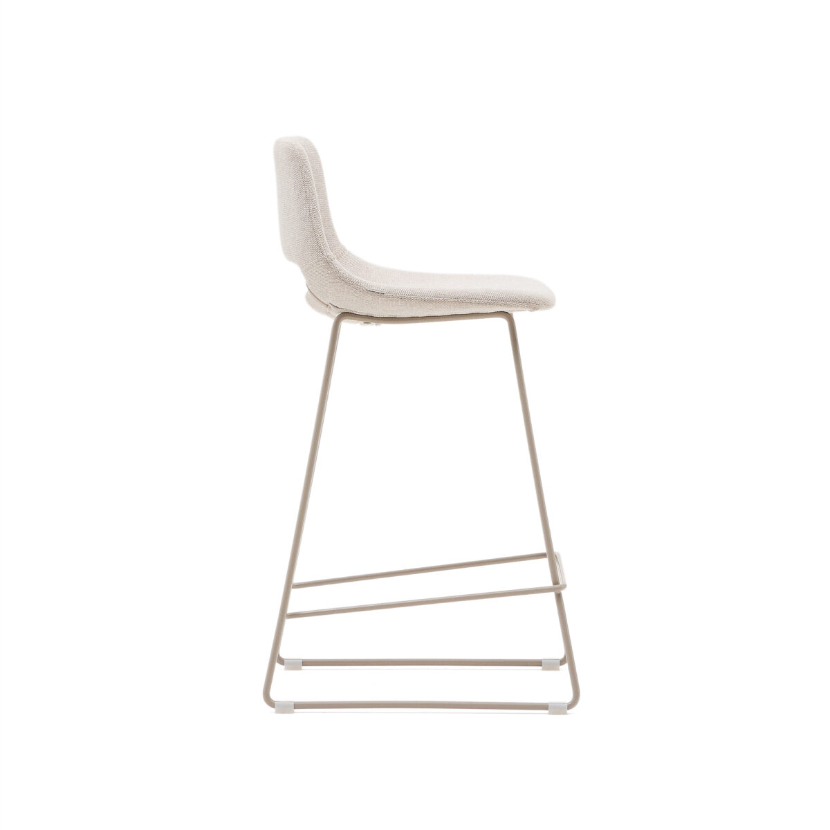 Kave Home Zahara beige kruk met staal in een beige afwerking, hoogte 65 cm FSC 100% - Afbeelding 4