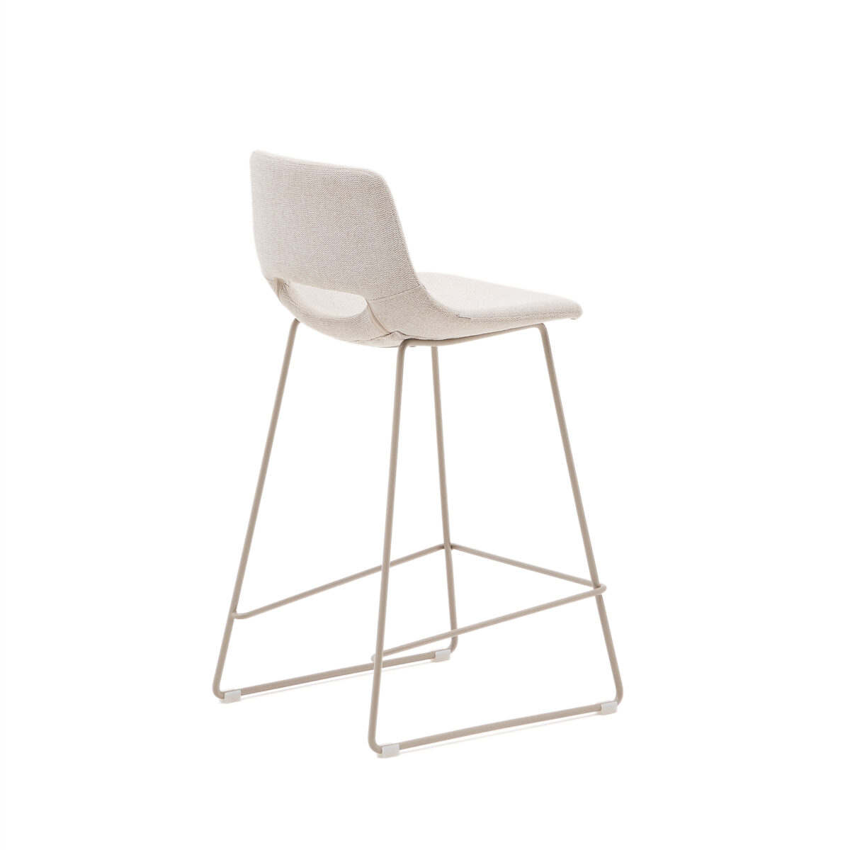 Kave Home Zahara beige kruk met staal in een beige afwerking, hoogte 65 cm FSC 100% - Afbeelding 6