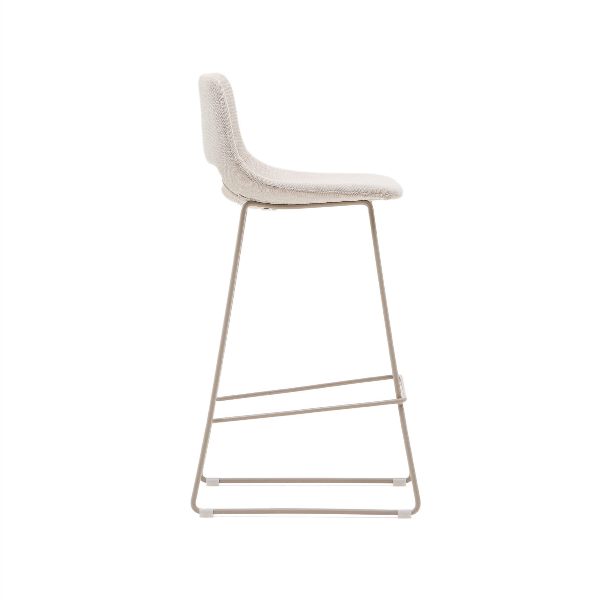Kave Home Zahara beige kruk met staal in een beige afwerking, hoogte 76 cm FSC 100% - Afbeelding 4