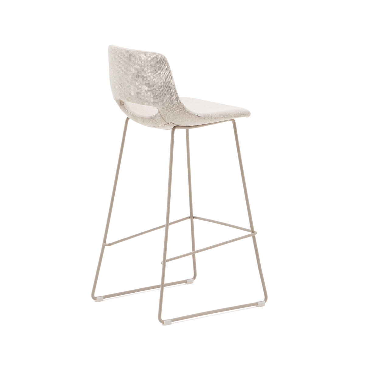 Kave Home Zahara beige kruk met staal in een beige afwerking, hoogte 76 cm FSC 100% - Afbeelding 6