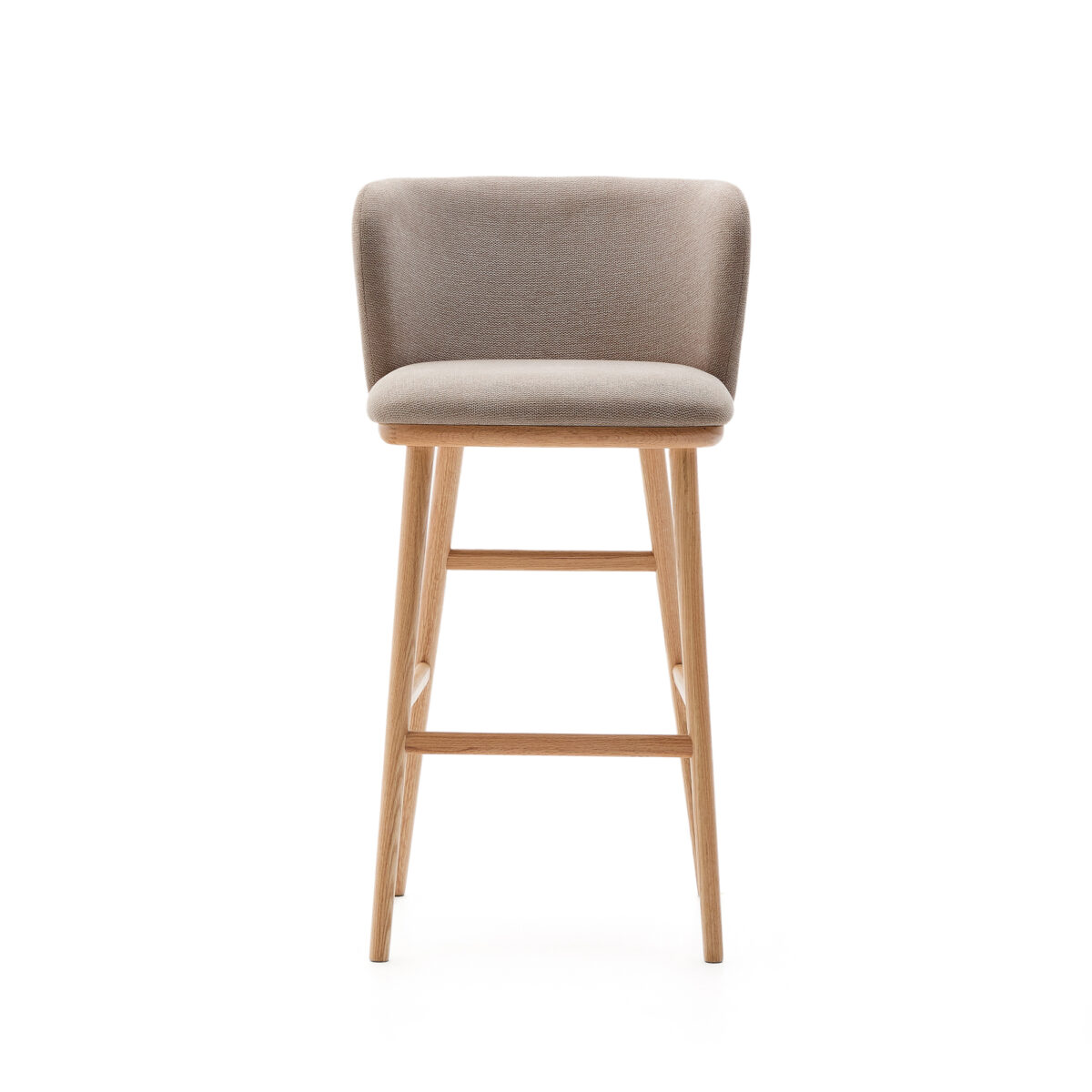 Kave Home Ciselia kruk bruin chenille essenhout afwerking in natuurlijke kleurtoon FSC Mix Credit 75 cm - Afbeelding 11