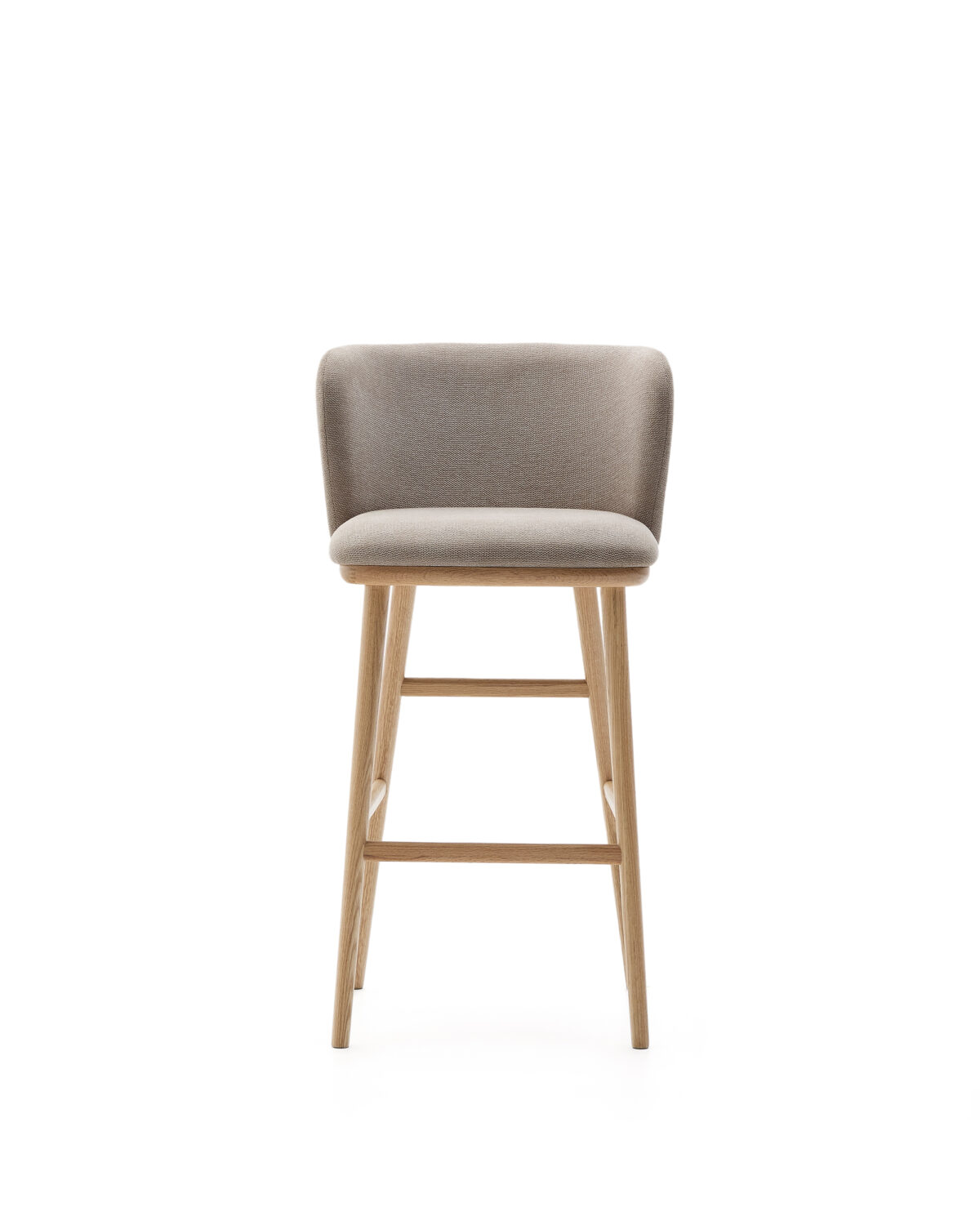 Kave Home Ciselia kruk bruin chenille essenhout afwerking in natuurlijke kleurtoon FSC Mix Credit 75 cm - Afbeelding 12