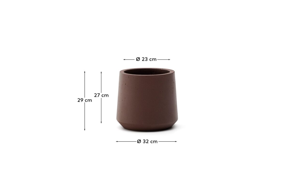 Kave Home Calun donkerrode bloempot van cement Ø 32 cm - Afbeelding 5