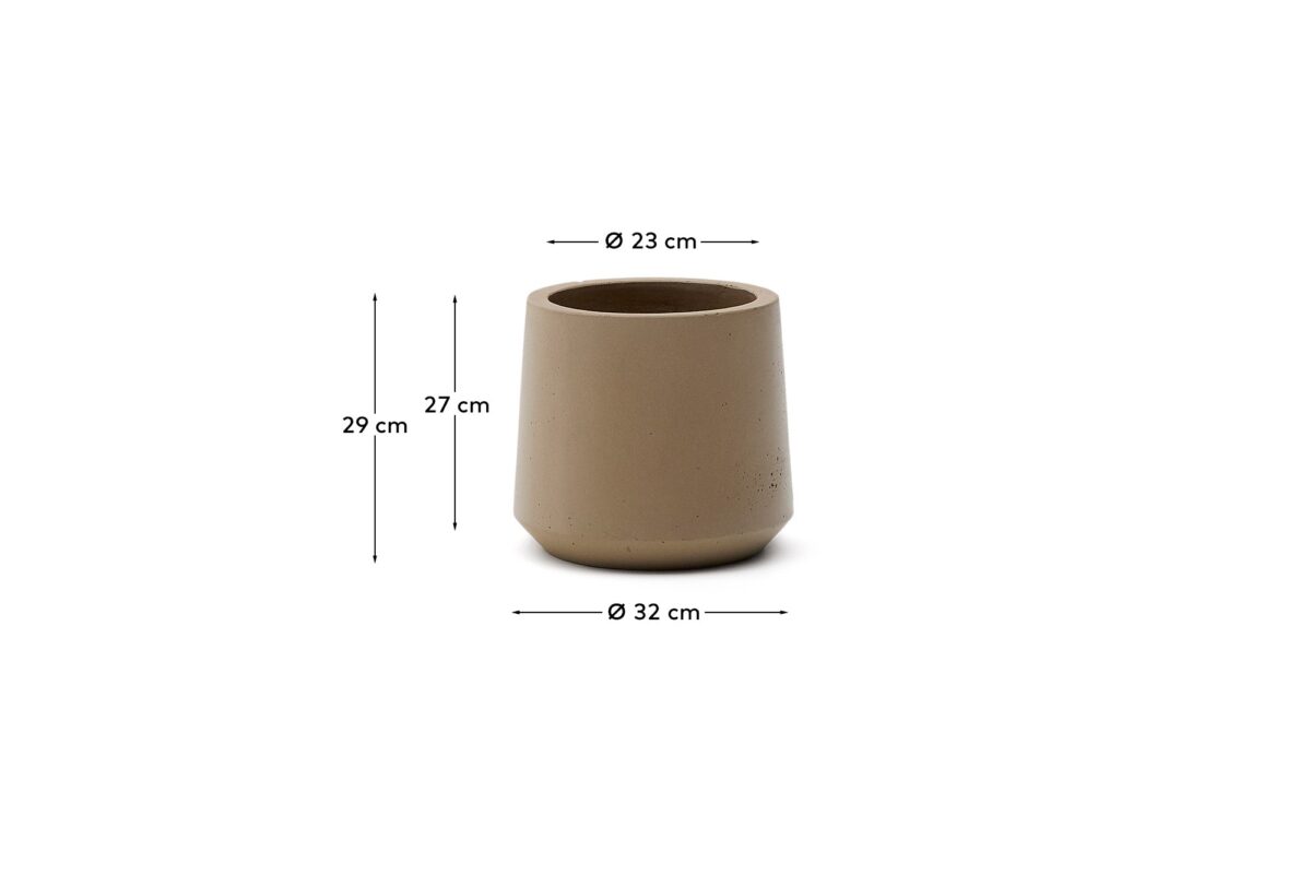 Kave Home Calun beige bloempot van cement Ø 32 cm - Afbeelding 5