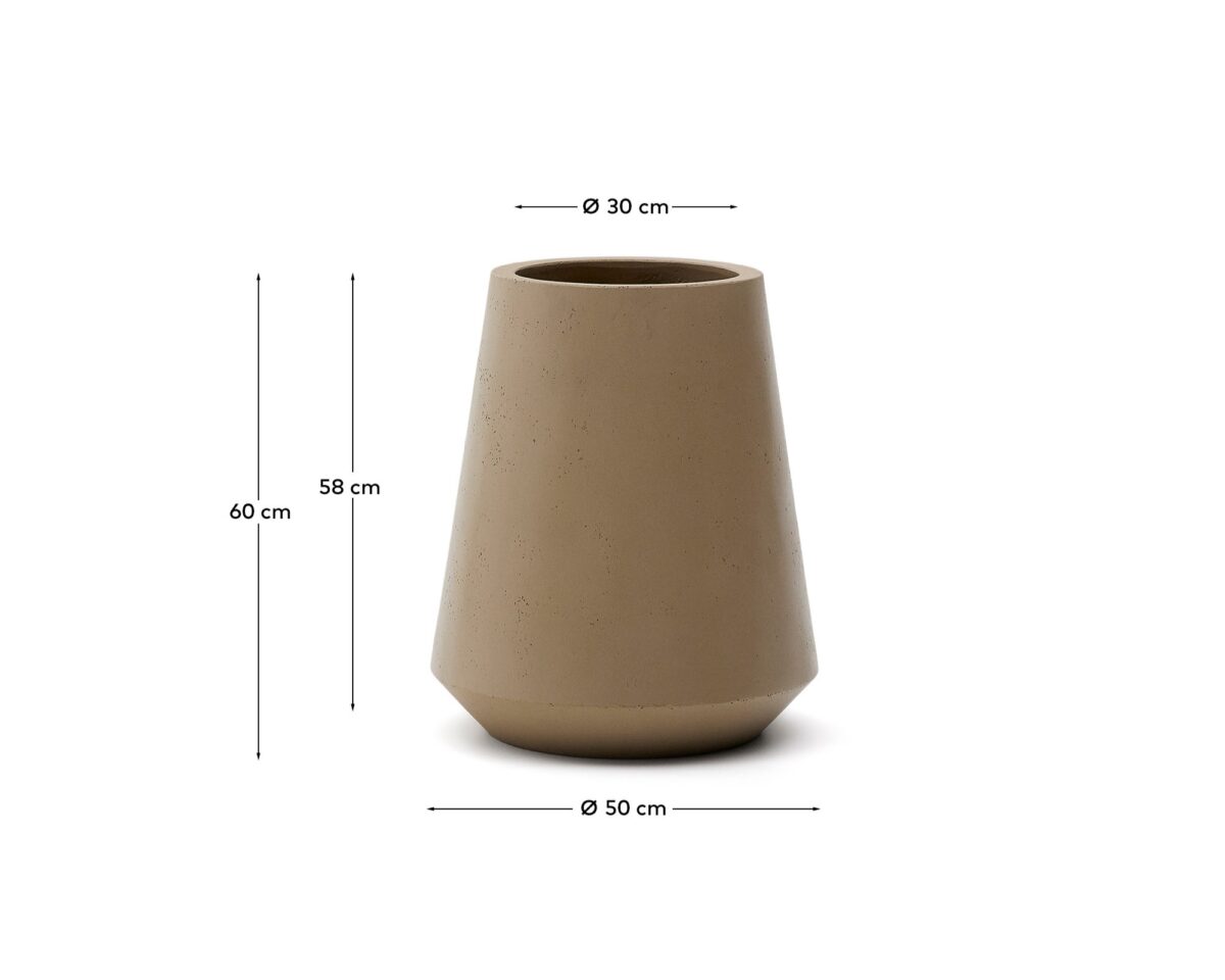 Kave Home Calun beige bloempot van cement Ø 50 cm - Afbeelding 4