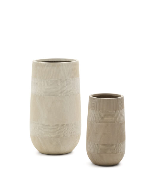 Kave Home Tival beige bloempot van cement Ø 45 cm / Ø 32 cm