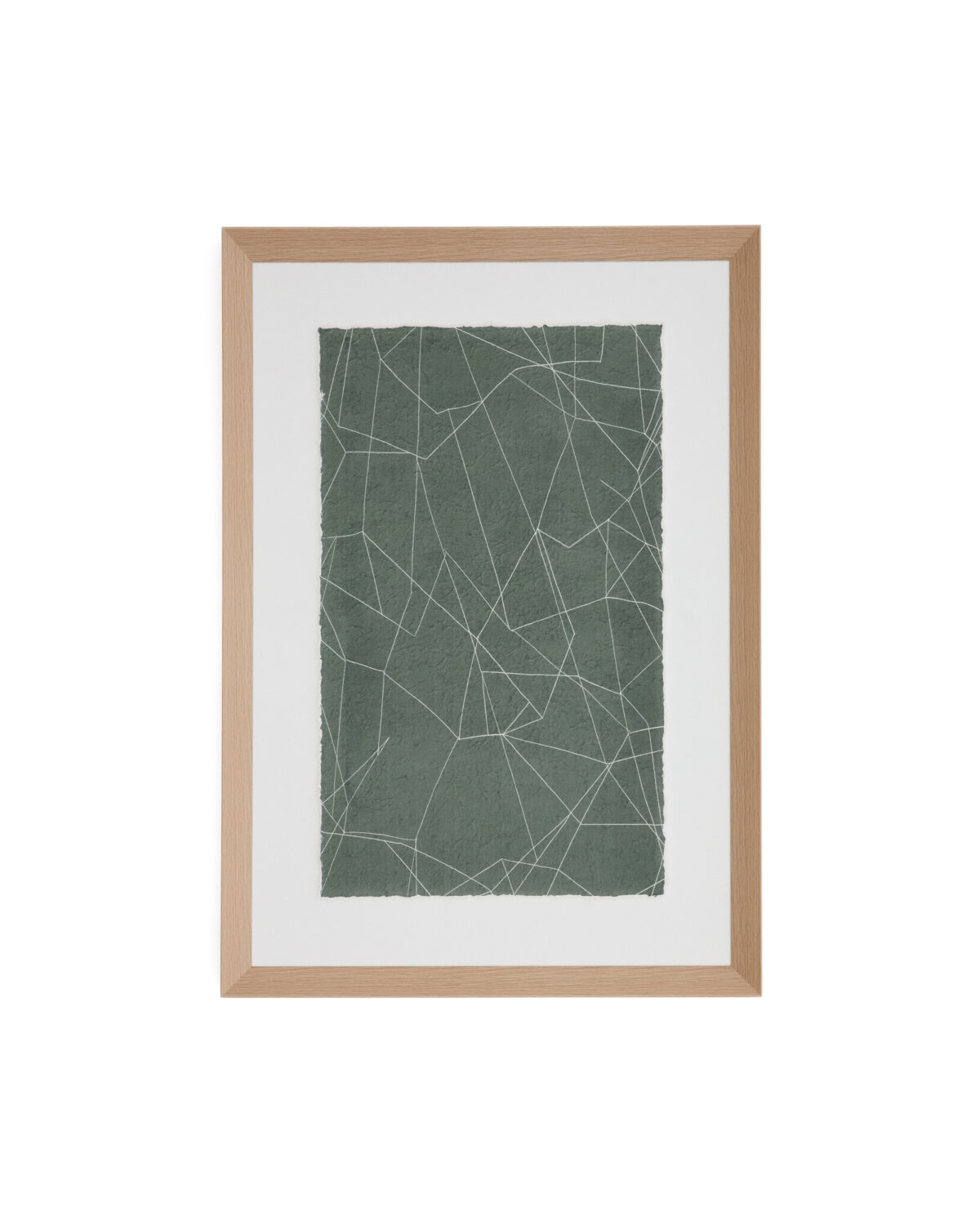 Kave Home Durkan abstract groen schilderij op kringlooppapier 100x70 cm - Afbeelding 6