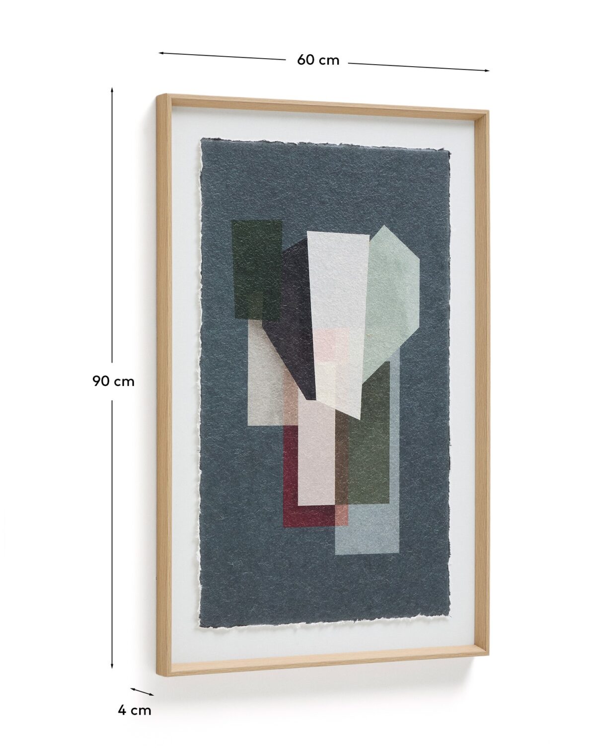 Kave Home Veluni schilderij van gerecycled papier in meerdere kleuren 60 x 90 cm - Afbeelding 7