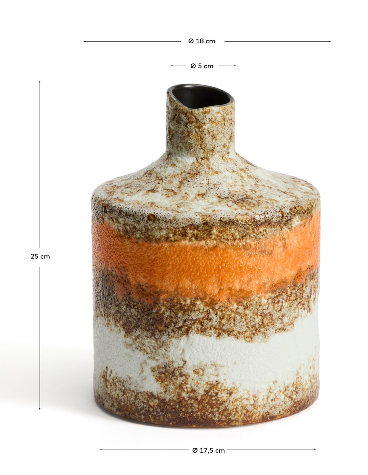 Kave Home Estin vaas van meerkleurig keramiek 25 cm - Afbeelding 7