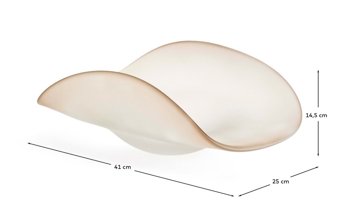 Kave Home Schaal Vionze van beige glas 41 x 25 cm - Afbeelding 4