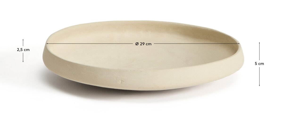 Kave Home Middenschaal Mireni van papier-maché beige Ø 29 cm - Afbeelding 6