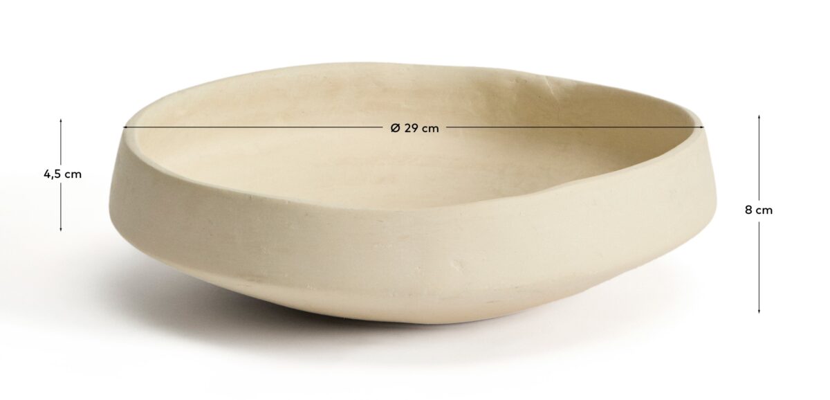 Kave Home Middenschaal Mireni van papier-maché beige Ø 29 cm - Afbeelding 5
