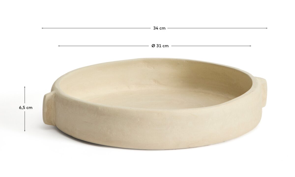 Kave Home Centrotavola Mireni in cartapesta beige Ø 31 cm - Afbeelding 5